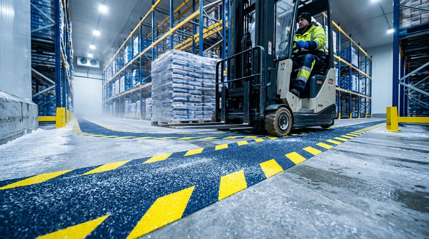 Choosing Anti-Slip Tape for Cold Storage Facilities: Defeating Moisture and Sub-Zero Temperatures