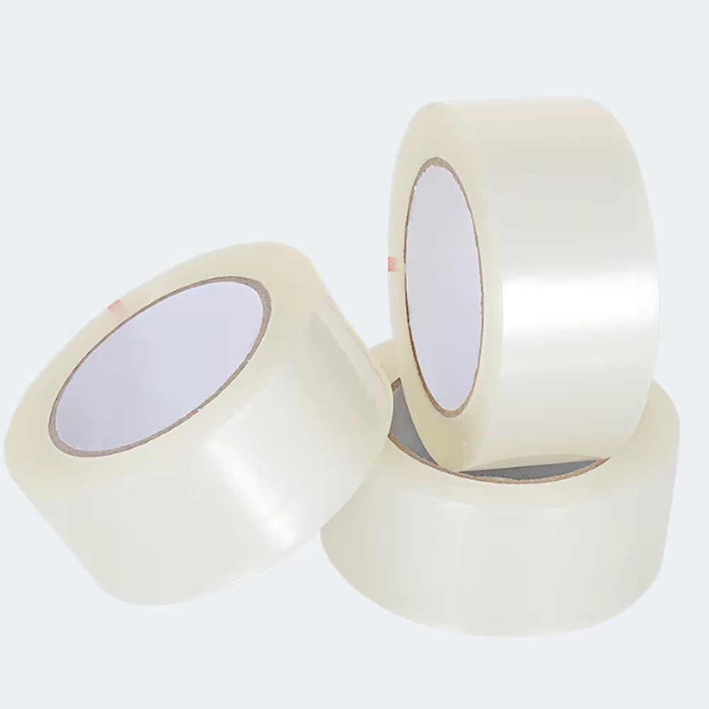 Transparent low noise BOPP packing tape rolls for carton sealing